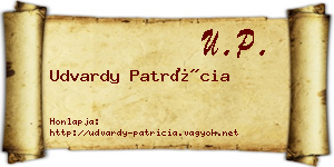 Udvardy Patrícia névjegykártya